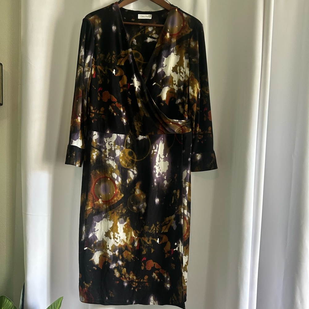 Rich coloured office dress in great condition, stretch thick fabric.